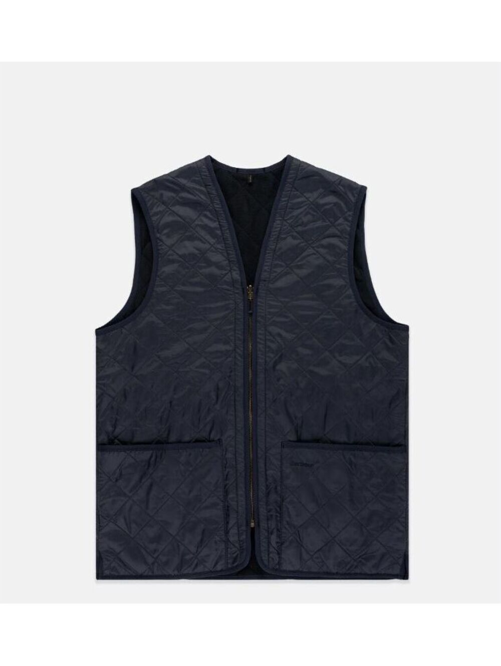 Size M - Barbour Men's Navy Polarquilt Zip-In Vest - Picture 5 of 9